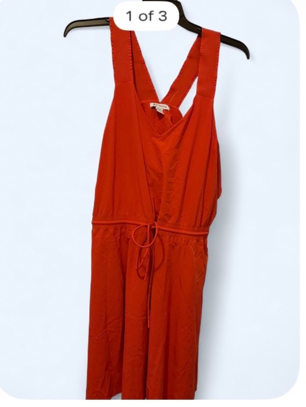 Athleta Red Sleeveless Drawstring Jumpsuit